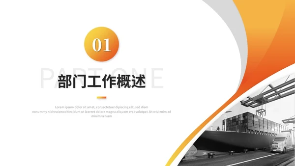 简约商务国际物流海运物流工作总结工作汇报ppt模板