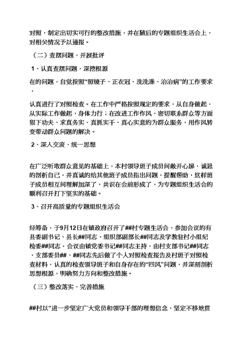 村党支部开展党的群众路线教育实践活动情况汇报