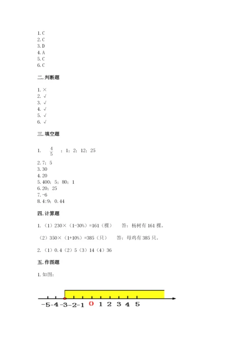 萝北县六年级下册数学期末测试卷（突破训练）.docx