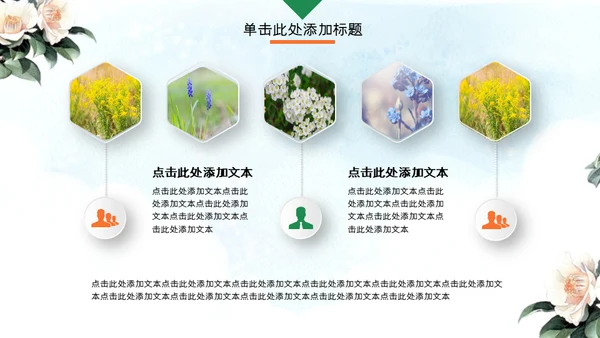 中式水彩画鸟语花香述职报告通用PPT模板