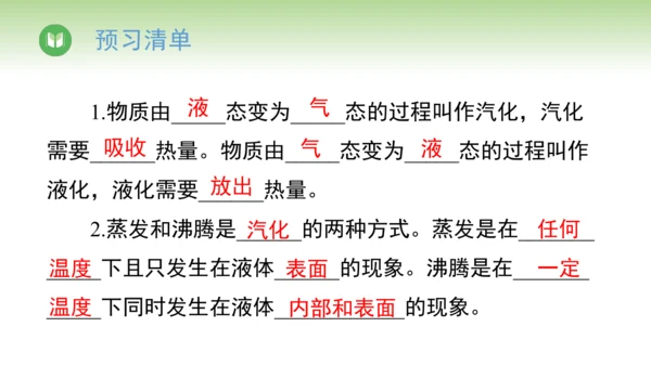 2024-2025学年人教版物理八年级上册3.3汽化和液化课件（24页ppt）