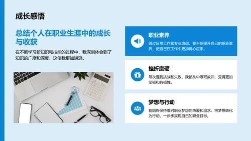 蓝色商务风岗位晋升述职报告PPT模板