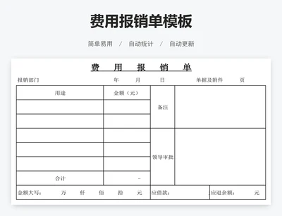 费用报销单模板