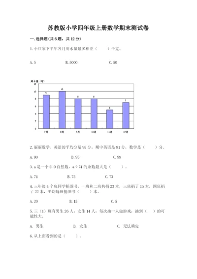 苏教版小学四年级上册数学期末测试卷汇编.docx