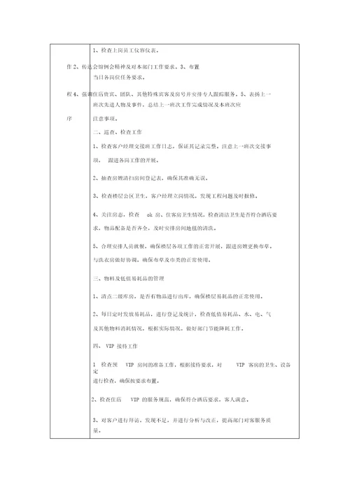 客房部岗位职责2