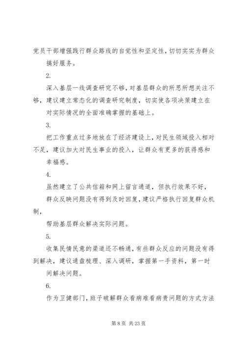 对党委班子成员的意见和建议(5方面100条).docx