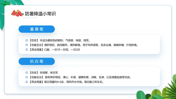 夏季防暑降温小知识通用PPT模板