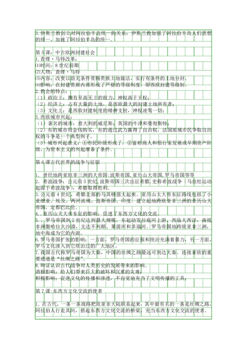 九年级历史上册第一二三单元复习提纲.docx