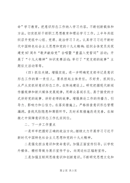 中学党支部上半年意识形态工作总结.docx