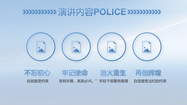 蓝色公安人民警察工作总结PPT