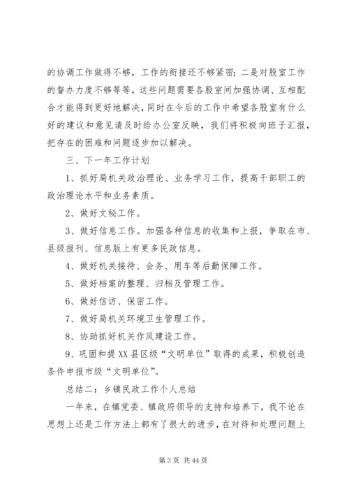 乡镇民政工作个人总结.docx