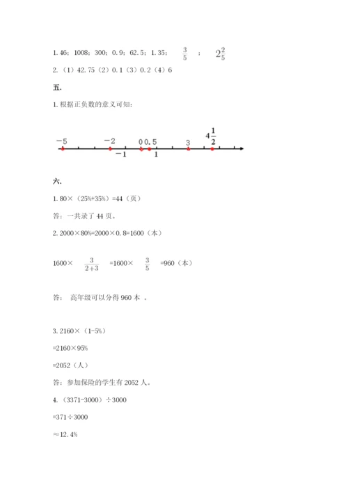苏教版六年级数学下学期期末测试题及答案（各地真题）.docx