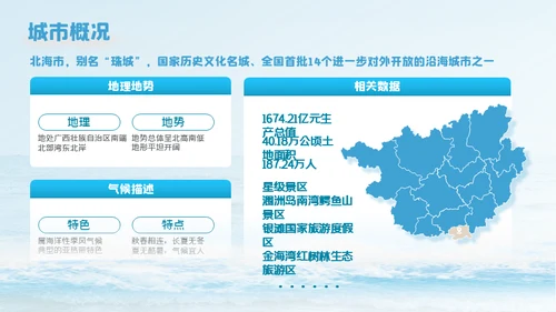 休闲情系北海城市宣传通用PPT模板