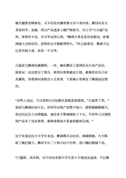 工作专题计划之微商创业专题计划书范文.docx