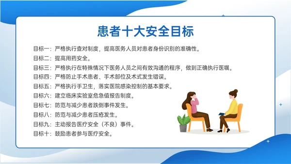 蓝色插画商务风格患者安全管理PPT课件护理安全管理