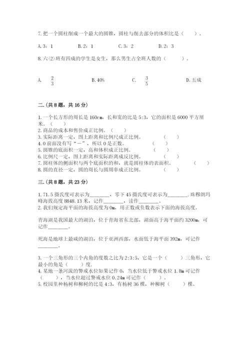 小学数学六年级下册竞赛试题精品加答案.docx