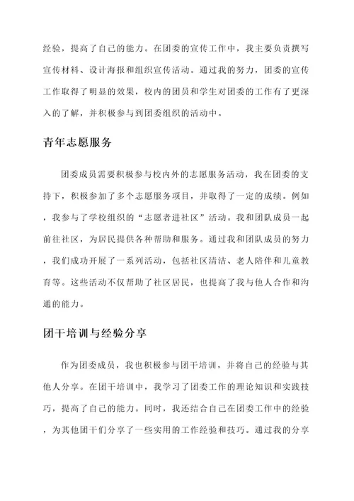 团委竞岗成功事迹材料