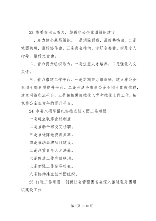 公文材料关于共青团工作的提纲.docx