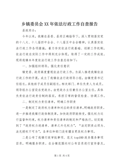 乡镇委员会某年依法行政工作自查报告.docx