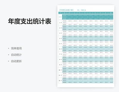 年度支出统计表