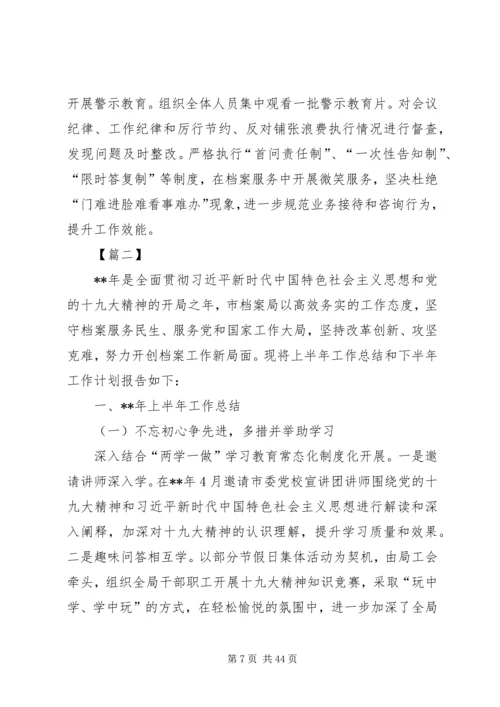 档案局上半年总结及下半年工作安排六篇_1.docx