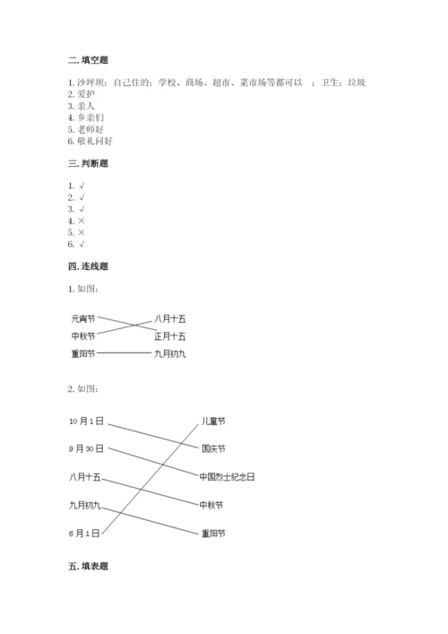 部编版二年级上册道德与法治 期末测试卷【原创题】.docx