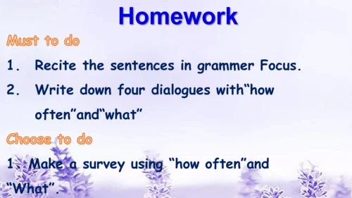 Unit 2 How often do you exercise? SectionA Grammar