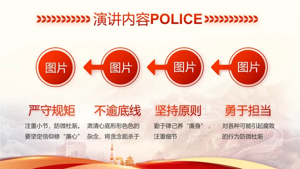 红色大气公安警察工作汇报动态PPT