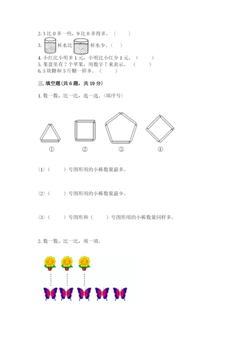 冀教版一年级上册数学第二单元 10以内数的认识 测试卷（易错题）.docx