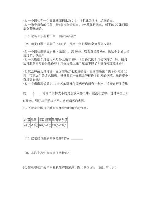 六年级小升初数学解决问题50道【满分必刷】.docx
