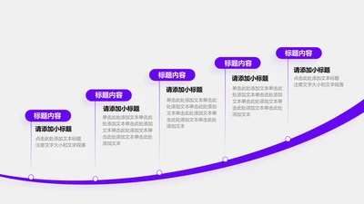 关系页-紫色商务风5项递进流程关系列表