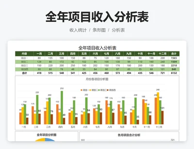 全年项目收入分析表