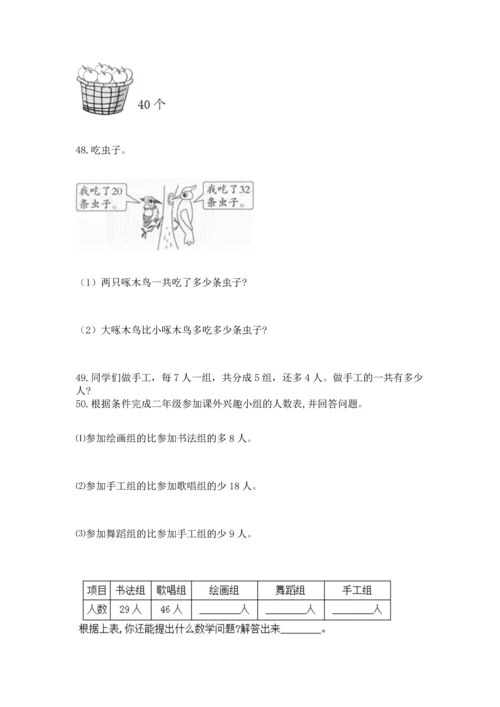 小学二年级上册数学应用题100道附答案【a卷】.docx