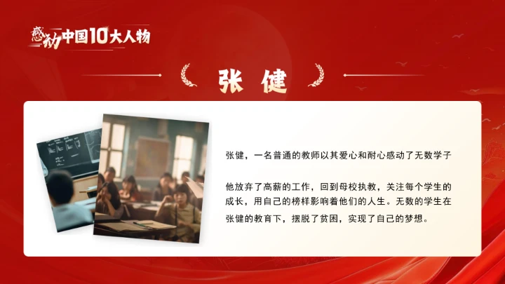 20XX年感动中国十大人物介绍主题班会课件