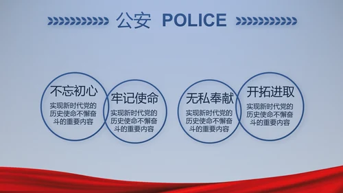 蓝色大气公安警察派出所演讲动态PPT