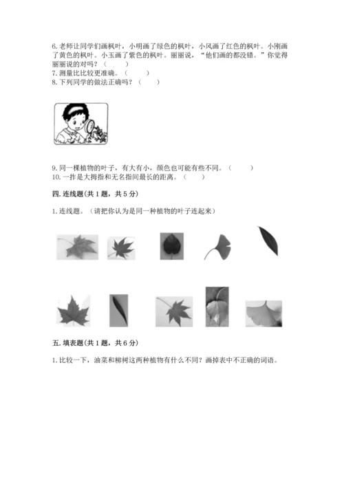 教科版一年级上册科学期末测试卷精品（精选题）.docx