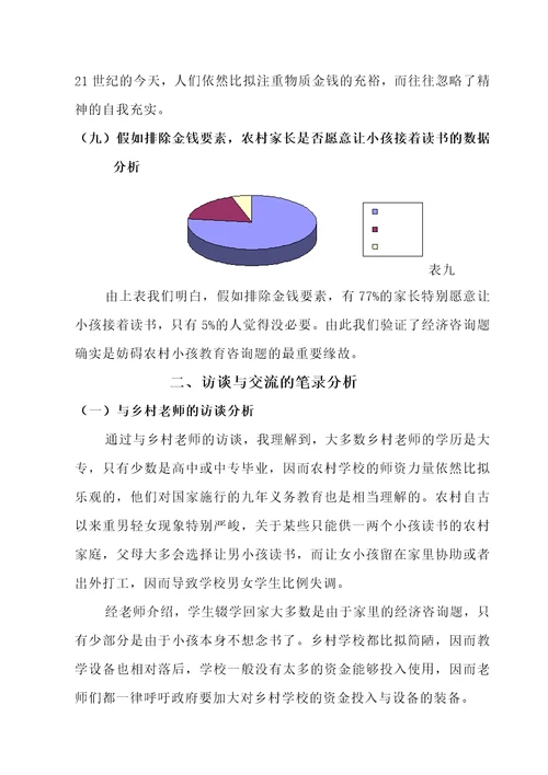 有关农村教育现状的调研