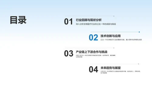 蓝色生物医疗年度总结汇报PPT模板