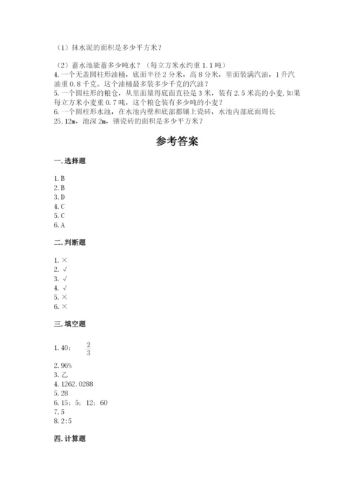 天津市宝坻区六年级下册数学期末测试卷汇编.docx