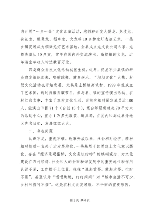 加快农村文化建设促进社会和谐进步 (3).docx