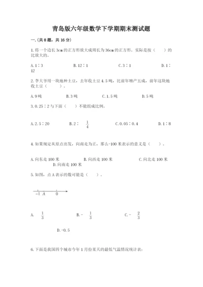 青岛版六年级数学下学期期末测试题【轻巧夺冠】.docx