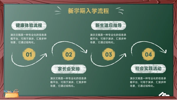 绿色黑板风开学第一课