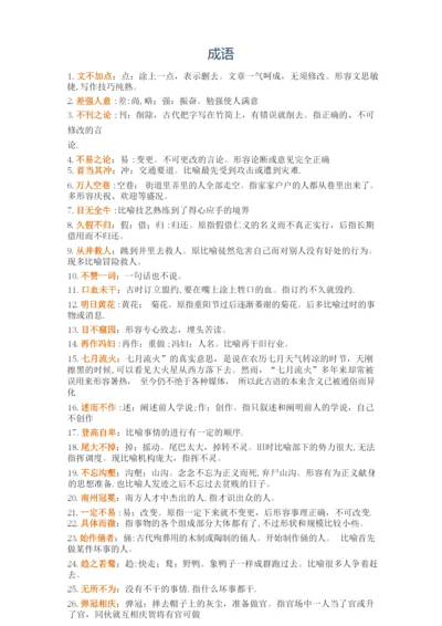 高考重点成语解释(范本模板).docx