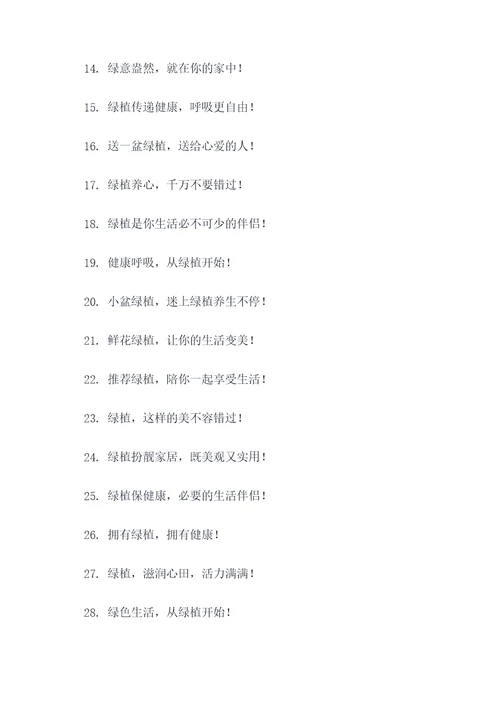 绿植促销标语口号大全霸气