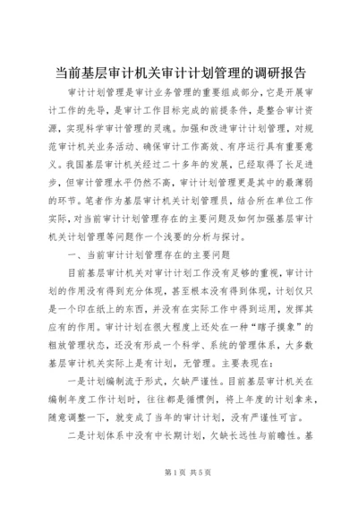 当前基层审计机关审计计划管理的调研报告.docx