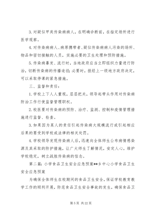 任柳小学食品卫生安全应急预案.docx