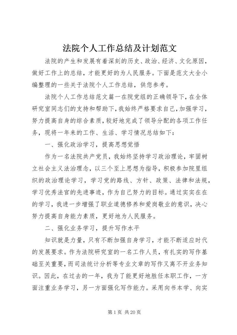 法院个人工作总结及计划范文.docx