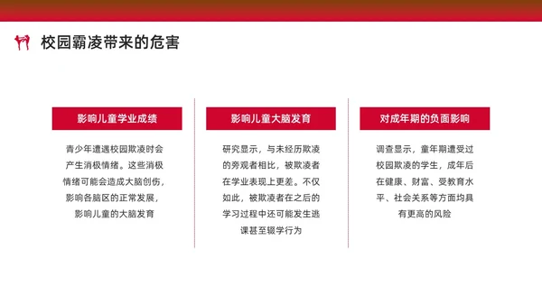 红色水彩简约预防校园欺凌家长会PPT课件