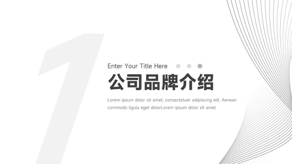 黑白线条简约行业品牌加盟PPT模板