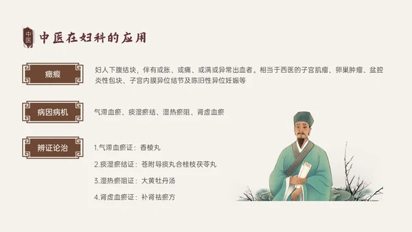 褐色古风中医与妇产科培训PPT模板